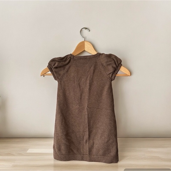 3/$22 Cherokee Toddler Girl Brown Sweater Dress Pink Flower SZ 3T Short Sleeves - Picture 2 of 4